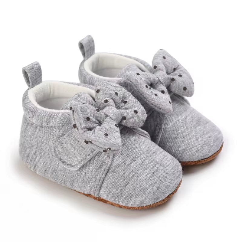 Cute Bow Baby Boy Girls Winter Warm First Walkers Cotton Baby Booties Kids Toddler Slippers Baby First Walkers Crib Shoes